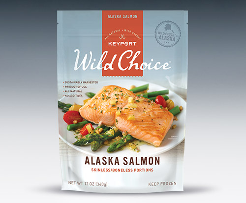 Go Wild! Wild Choice Frozen Seafood Products, Packaged for Retail.