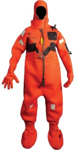 A photo of an immersion suit (survival suit)